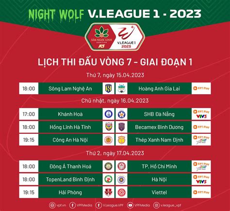 lịch thi đấu v-league 2023 2024